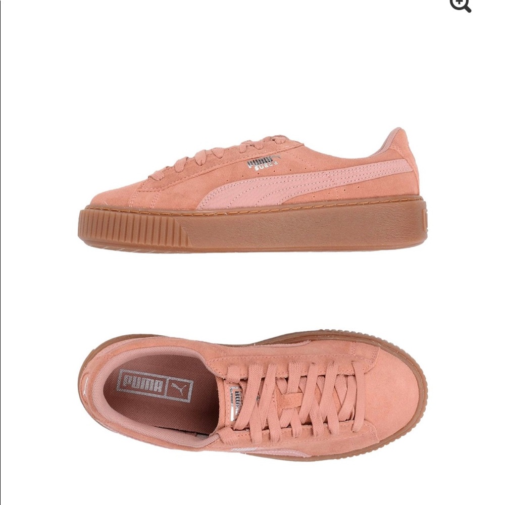 Pink suade puma platforms